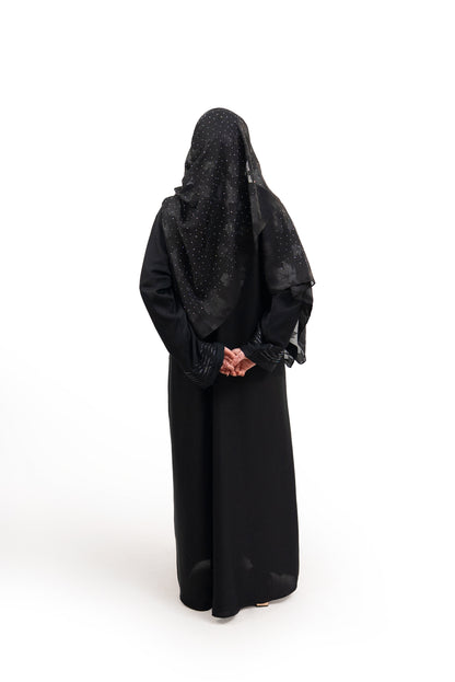 Open Crystal Stone Work Abaya